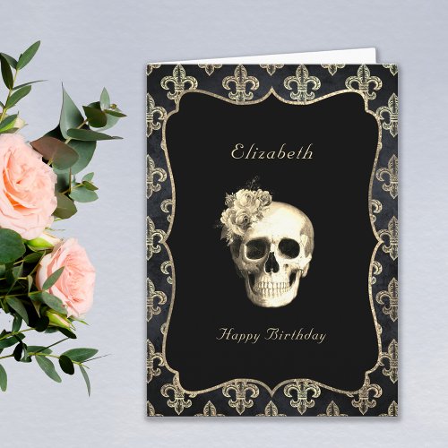  Gothic Skull Personalized Birthday Card