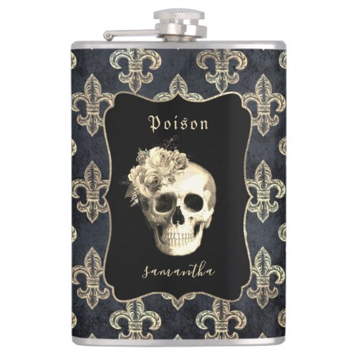  Gothic Skull Personalized  Flask