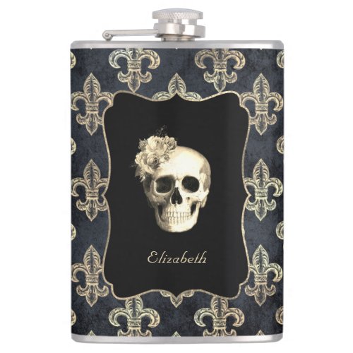  Gothic Skull Personalized Flask
