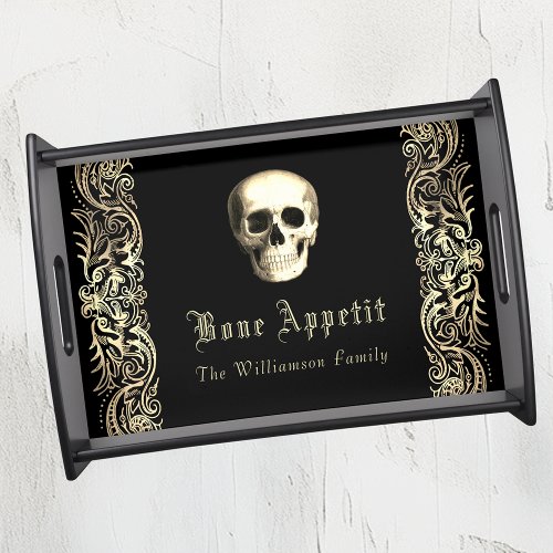 Gothic Skull Personalized Serving Tray