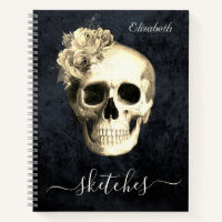 Gothic Skull Personalized Sketch Book