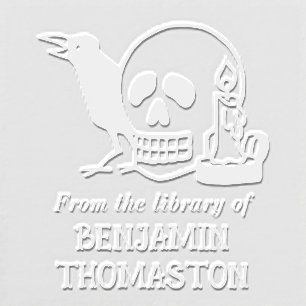 Gothic Skull, Raven and Candle Library Book Name Embosser