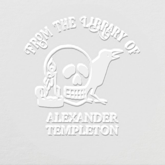 Gothic Skull, Raven, Candle Library Book Name Embosser (Design)