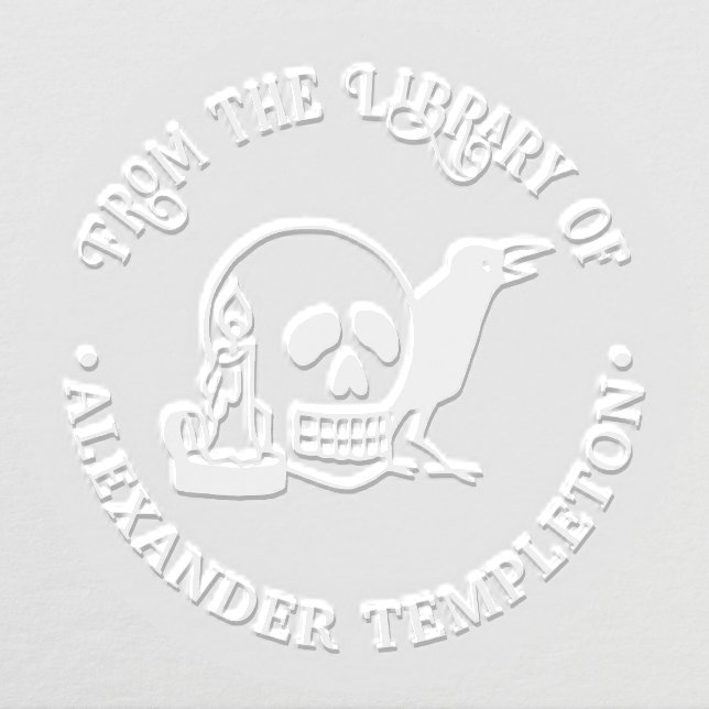 Gothic Skull, Raven, Candle Library Book Name Embosser (Design)