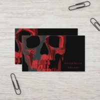 Vintage Barber Shop Skull Scissors Business Card