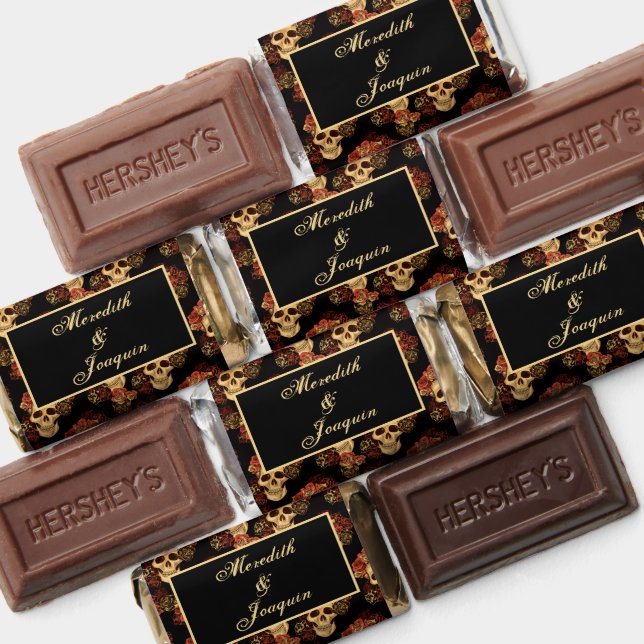 Gothic Skull Red Rose Black Halloween Wedding Hershey's Miniatures (Assorted)