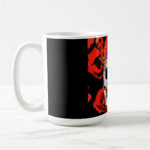 Gothic Skull Red Roses Coffee Mug