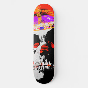Gothic Skull Red Roses Skateboard