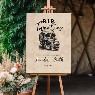 Gothic Skull RIP Twenties 30th Birthday Party Foam Board