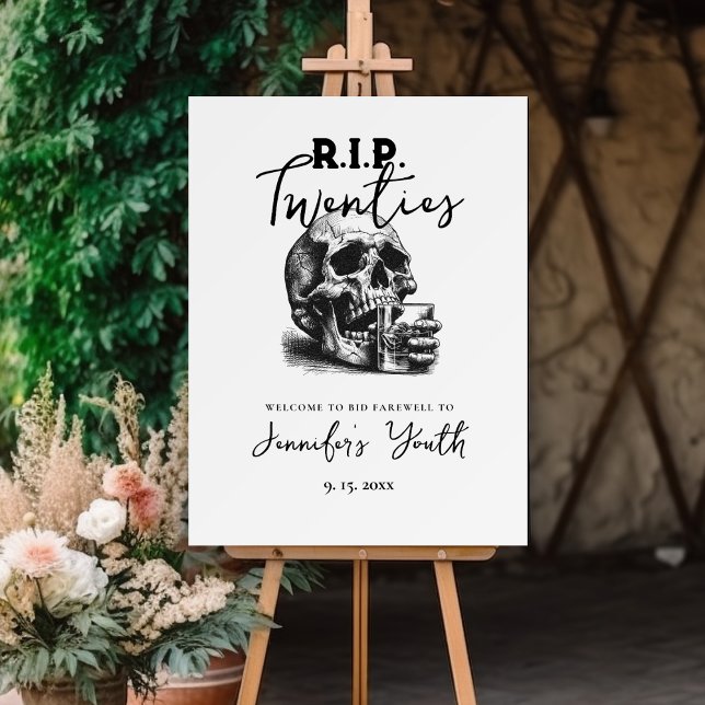 Gothic Skull RIP Twenties 30th Birthday Party Foam Board (Creator Uploaded)