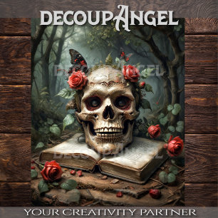 Gothic Skull & Roses - Decoupage Tissue Paper