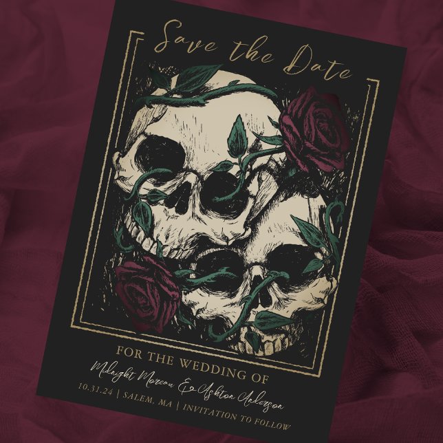 Gothic Skull Roses   Save The Date (Creator Uploaded)