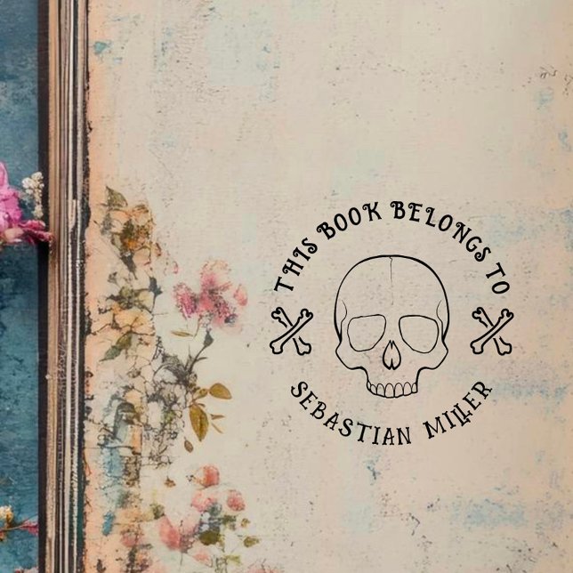 Gothic Skull Round Custom Book From The Library Of Self-inking Stamp (Creator Uploaded)