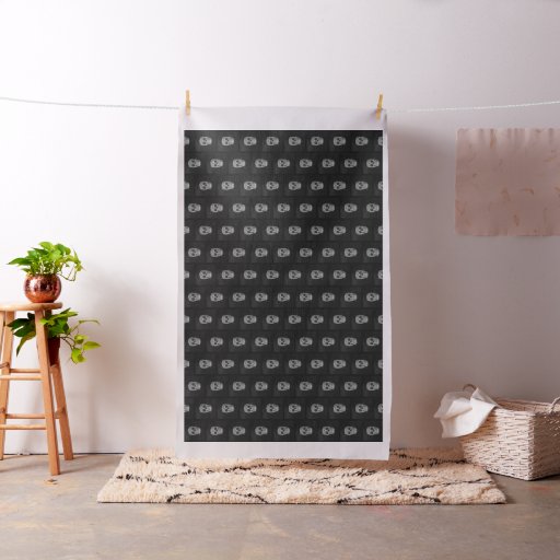 Gothic Skull Scary Black And White Grunge Fabric