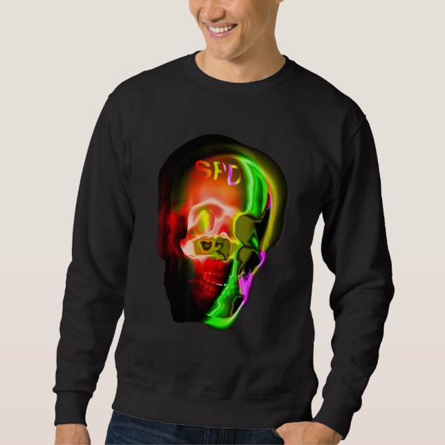 Gothic Skull Skeleton Abstract Art Sweatshirt (Front)