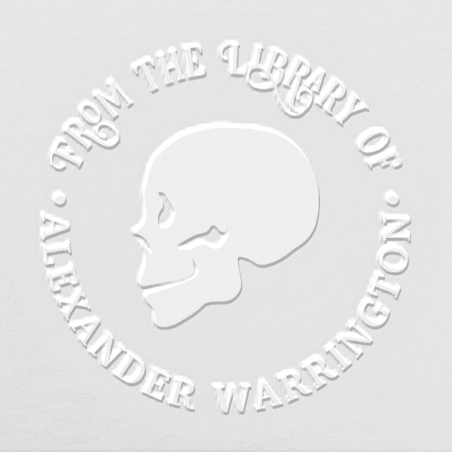 Gothic Skull Skeleton “from the library of” Book  Embosser (Design)