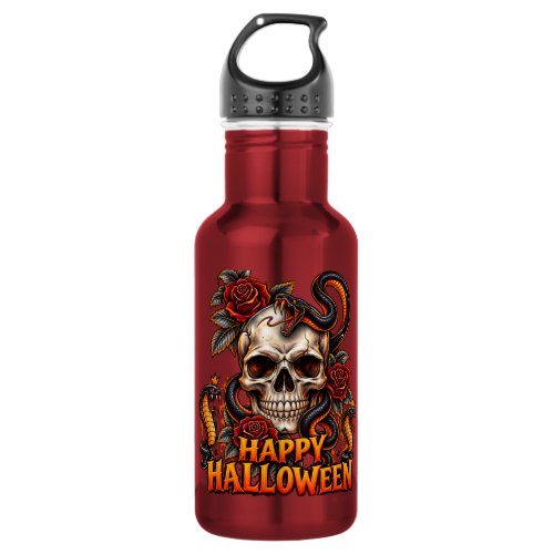 Gothic Skull Snake Halloween Mug – Spooky Dark Art Stainless Steel Water Bottle