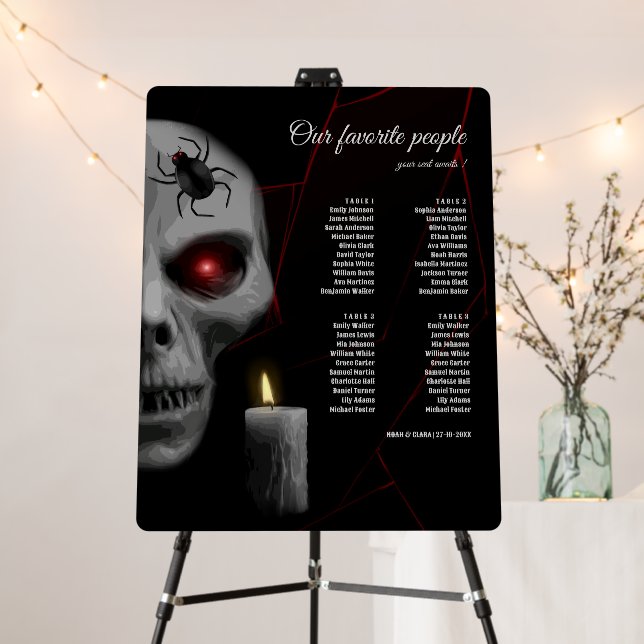 Gothic Skull Spider Candle - Dark Moody Halloween  Foam Board (In Situ (Stand))