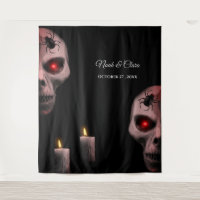Gothic Skull Spider Candle - Dark Moody Halloween