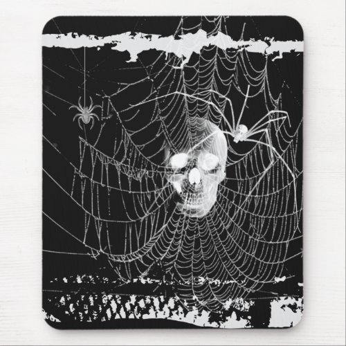 Gothic Skull Spider Web Mousepad