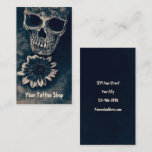 Gothic Skull Sunflower Vintage Antique Business Card