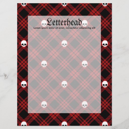Gothic Skull Tartan Plaid (Front)