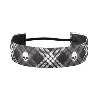 Gothic Skull Tartan Plaid Athletic Headband