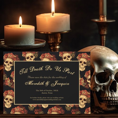 Gothic Skull Till Death Do Us Part Black Save The Date