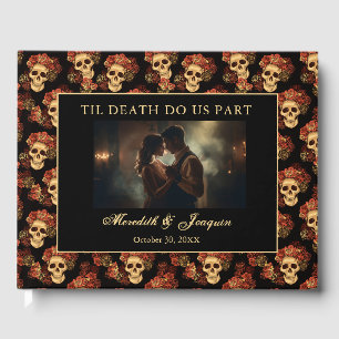 Gothic Skull Till Death Do Us Part Custom Wedding Guest Book