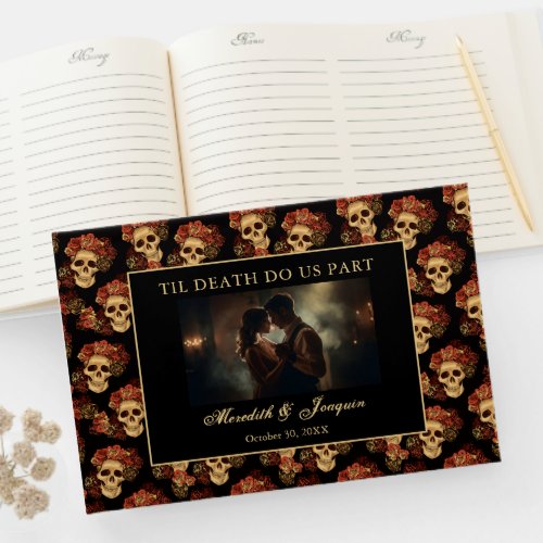 Gothic Skull Till Death Do Us Part Custom Wedding Guest Book