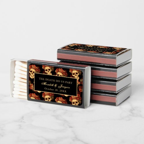Gothic Skull Till Death Do Us Part Custom Wedding Matchboxes