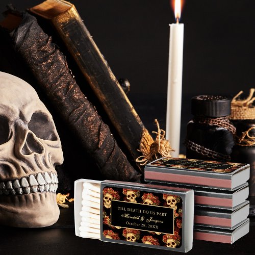 Gothic Skull Till Death Do Us Part Custom Wedding Matchboxes