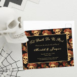 Gothic Skull Till Death Do Us Part Save the Date Announcement Postcard<br><div class="desc">This gothic wedding Save the Date postcard features a pattern of creepy skulls floating in a black abyss behind your text Till Death Do Us Part. Each skull is adorned with red roses for your romantic occasion. Their empty soulless eyes are contrasted sharply against the goth rose crown and bouquets...</div>