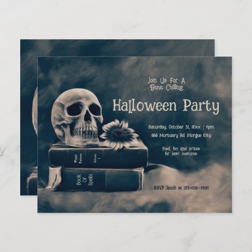 Gothic Skull Vintage Books Budget Halloween Party