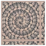 Gothic Skull Vintage Sepia Abstract Spiral Pattern Fabric