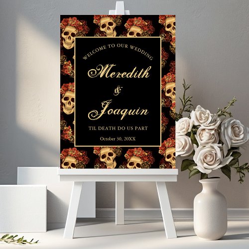 Gothic Skull Welcome to Our Halloween Wedding Foam Board