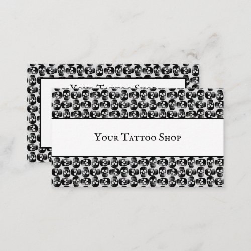 Gothic Skull White And Black Pattern Business Card