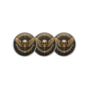 💎 Gothic Skull Wings Logo For Alternative Gifts ☠ Golf Ball Marker