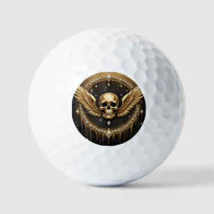 💎 Gothic Skull Wings Logo For Alternative Gifts ☠ Golf Balls