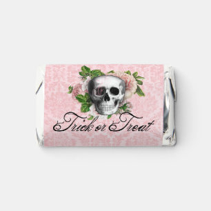 Gothic Skull with Roses Pink Halloween Hershey's Miniatures