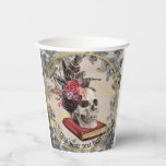 Gothic Skull with Vintage Floral Headdress Paper Cups<br><div class="desc">Gothic Skull with Vintage Floral Headdress Napkin
Best Halloween,  birthday,  and wedding party napkins for a Gothic Theme.
Please check our Store - Celebration_House for other supplies of the same theme.</div>