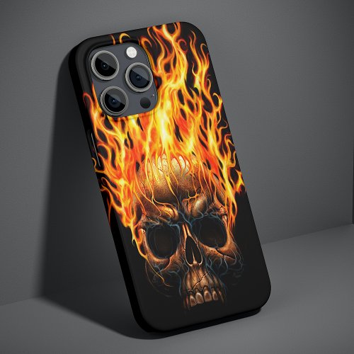 Gothic Skull Yellow Orange Fire Flames Pattern iPhone 11Pro Case