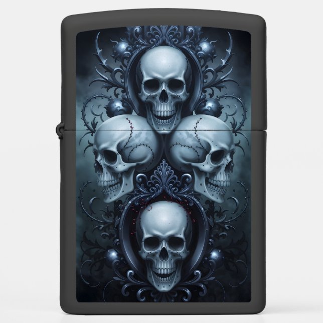Gothic Skull Zippo Lighter (Front)