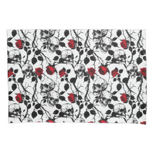 Gothic Skulls and Roses Bedding  Pillow Case
