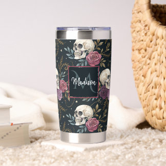 Gothic Skulls and Roses  Insulated Tumbler