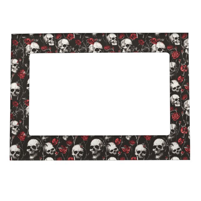 Gothic Skulls and Roses Picture Frame (Front)