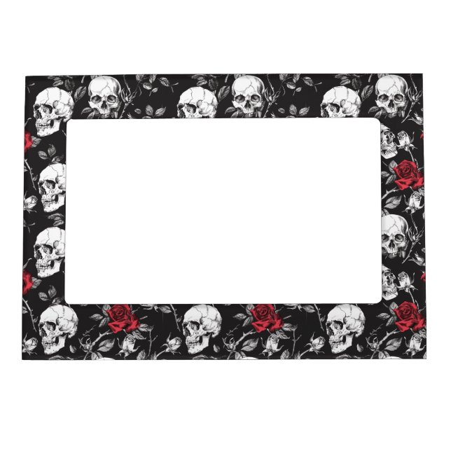 Gothic Skulls and Roses Picture Frame (Front)
