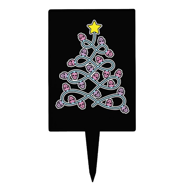 Gothic Skulls Christmas Tree Cake Pick (Front)