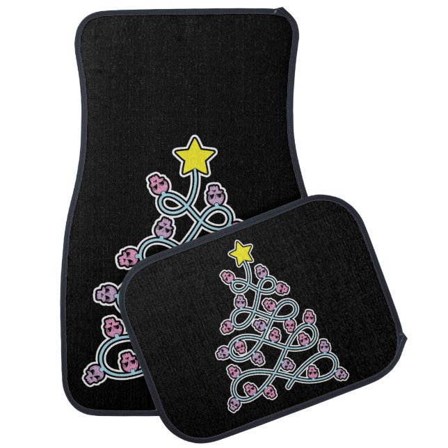 Gothic Skulls Christmas Tree Car Mats (Set)