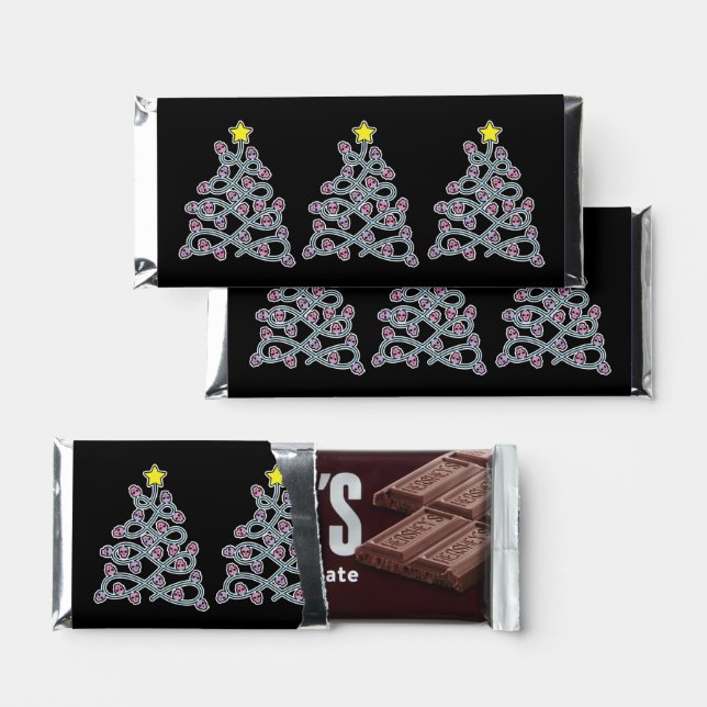 Gothic Skulls Christmas Tree Chocolate Bars (Front)